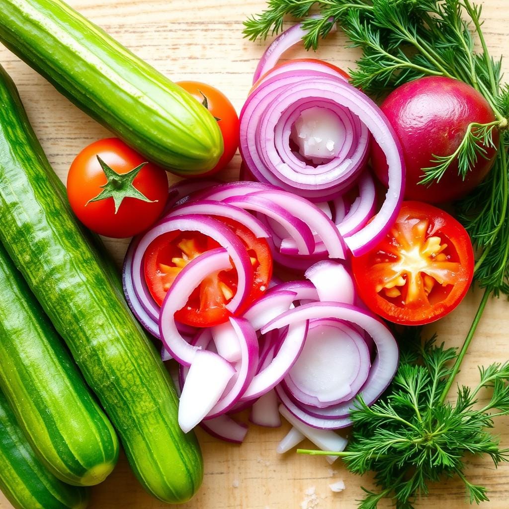 Fresh Cucumber Salad Ingredients