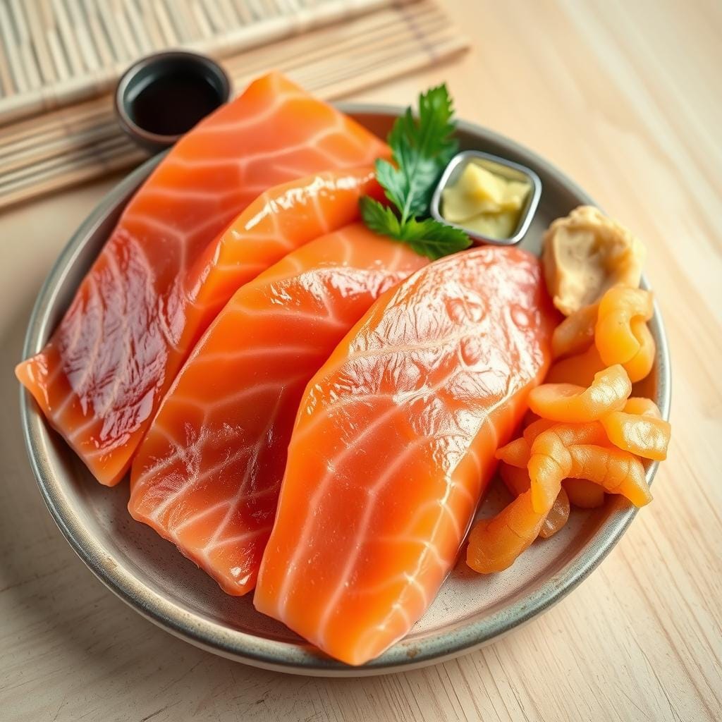 Fresh Salmon Selection for Sushi