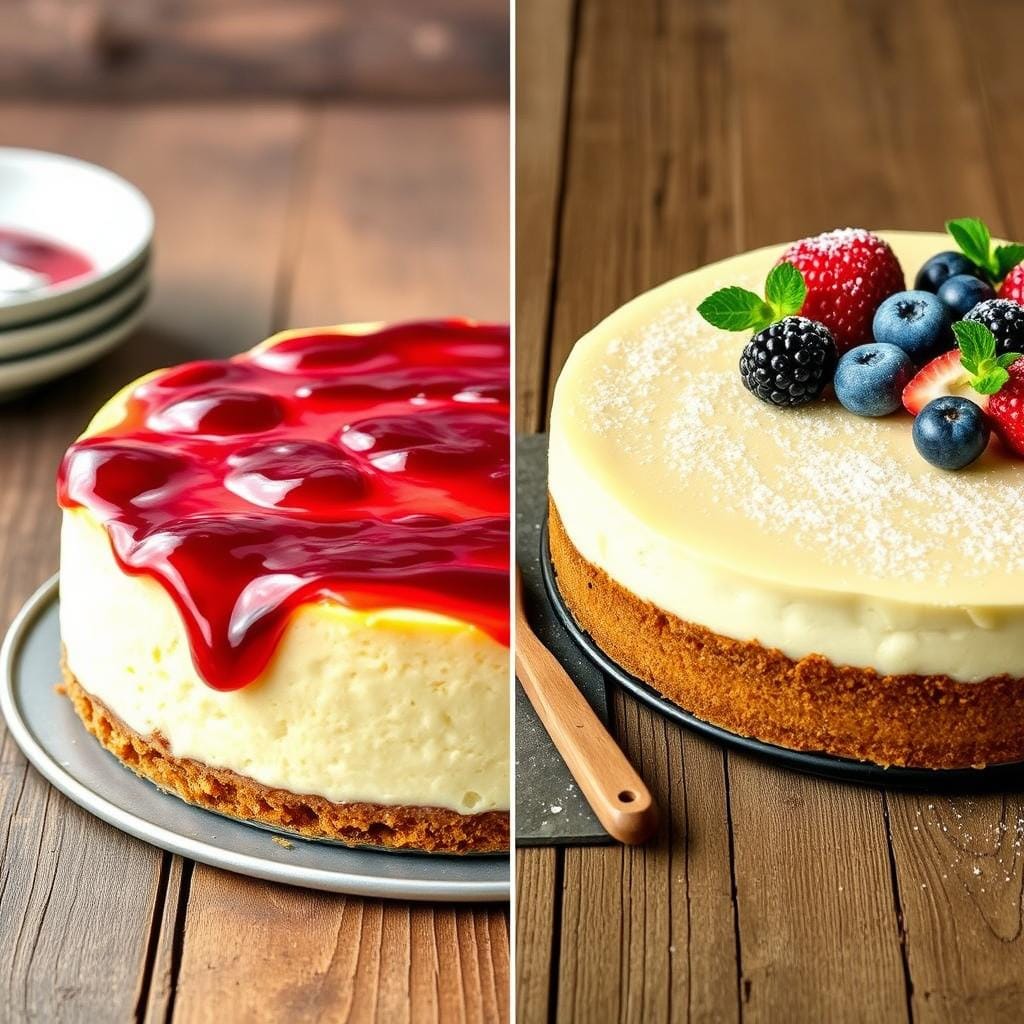 New York style cheesecake and regular cheesecake