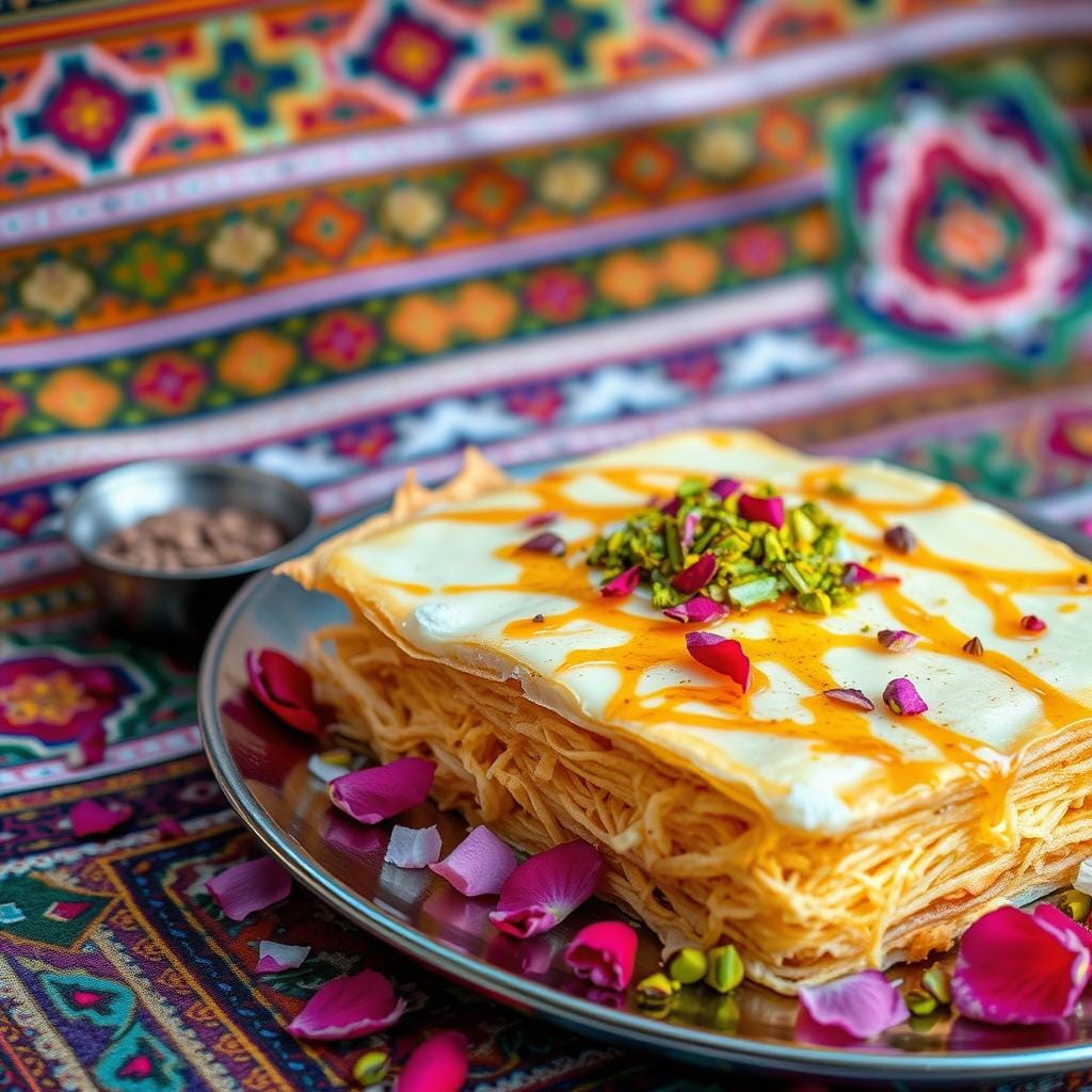 Traditional Knafeh Middle Eastern Dessert
