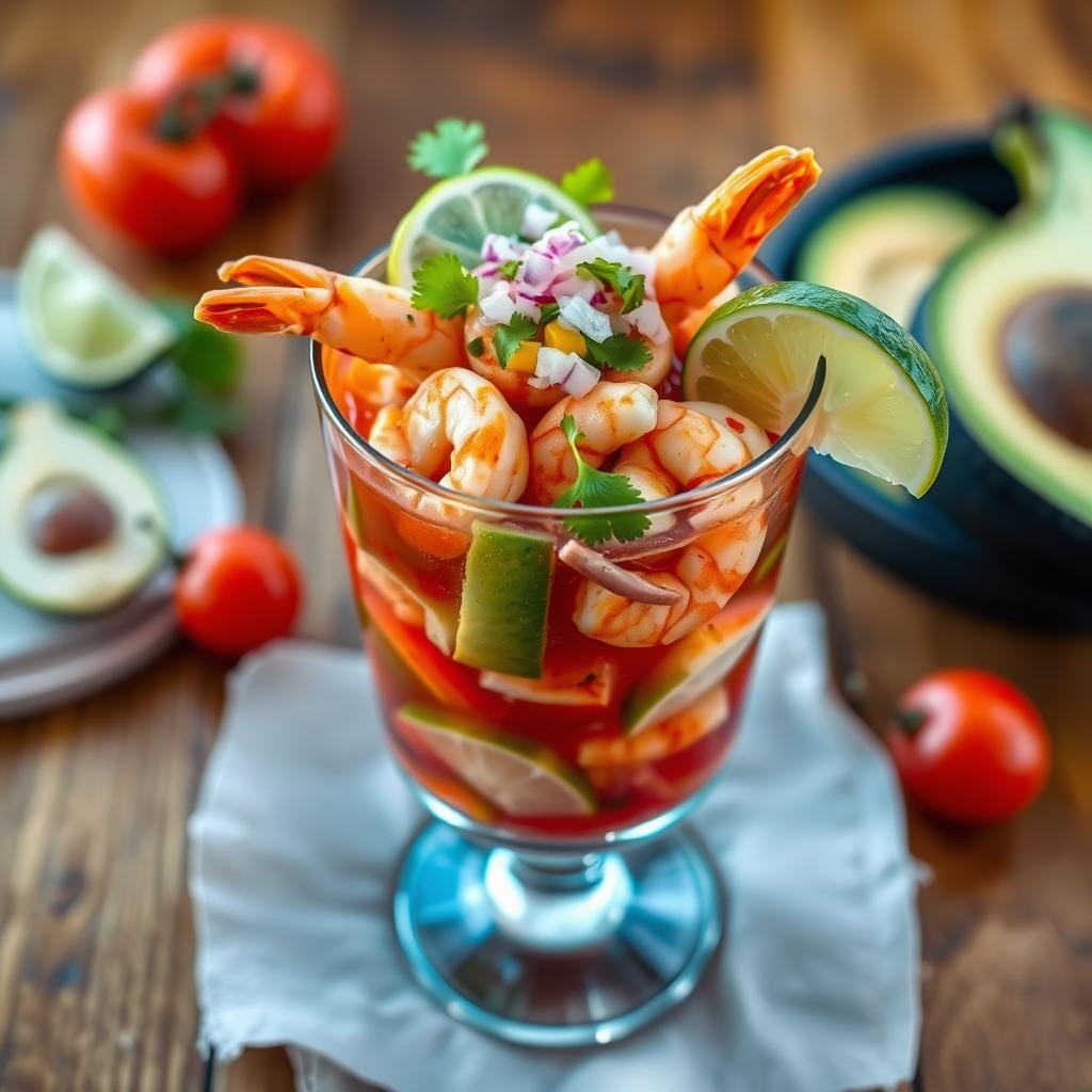 Mexican shrimp cocktail seafood appetizer